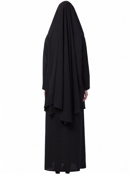 Abaya Khimar Set with Adjustable Tie-Back Face Cover