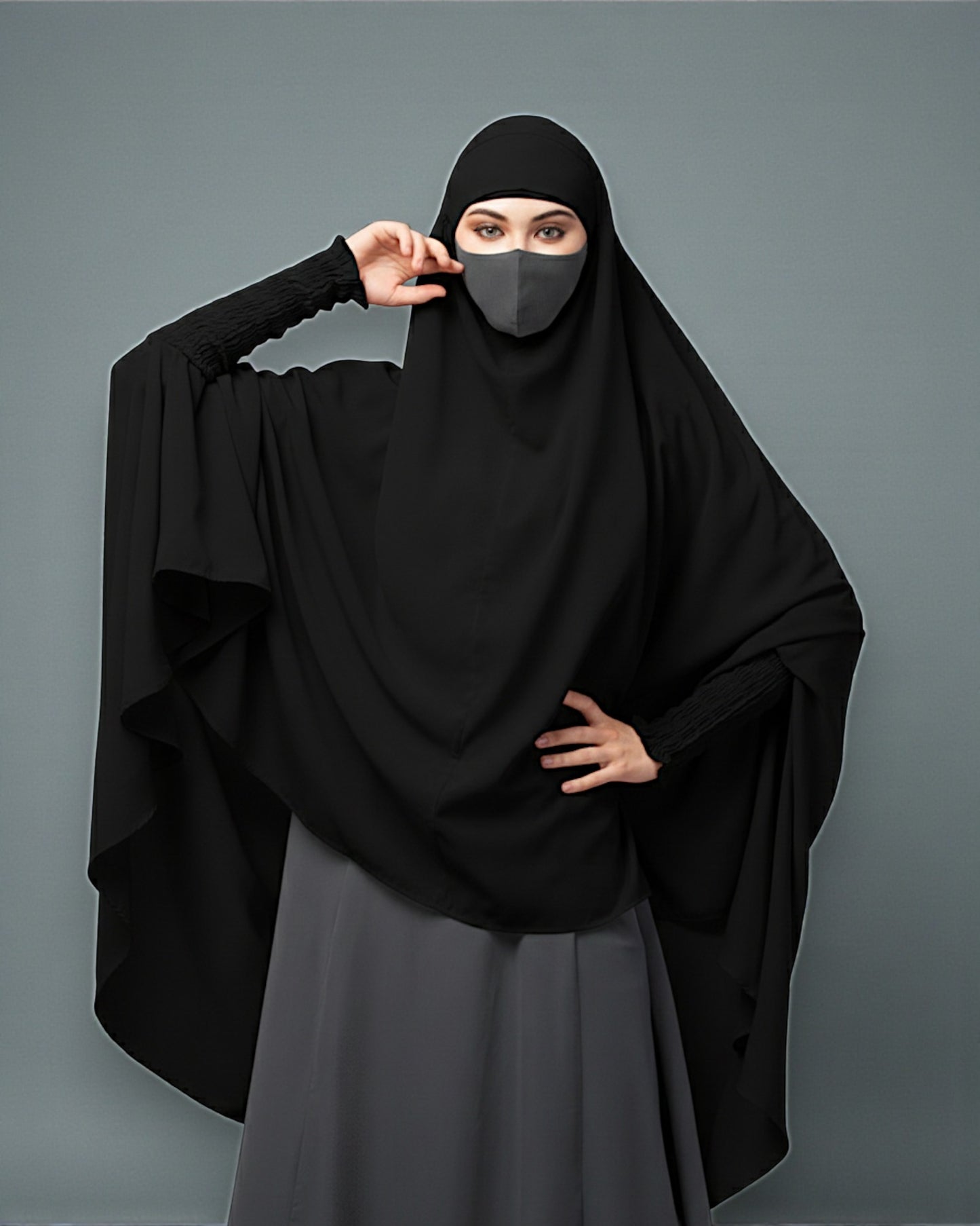 Khimar-Long Prayer Hijab With Mouth-Piece