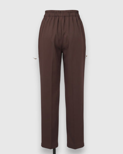 Straight-Fit Trousers for Women in Praadaa Fabric