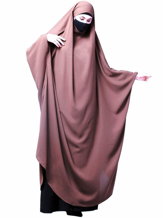 Full Length- Single Piece Jilbab With Adjustable Mouthpiece in Firdaus Fabric