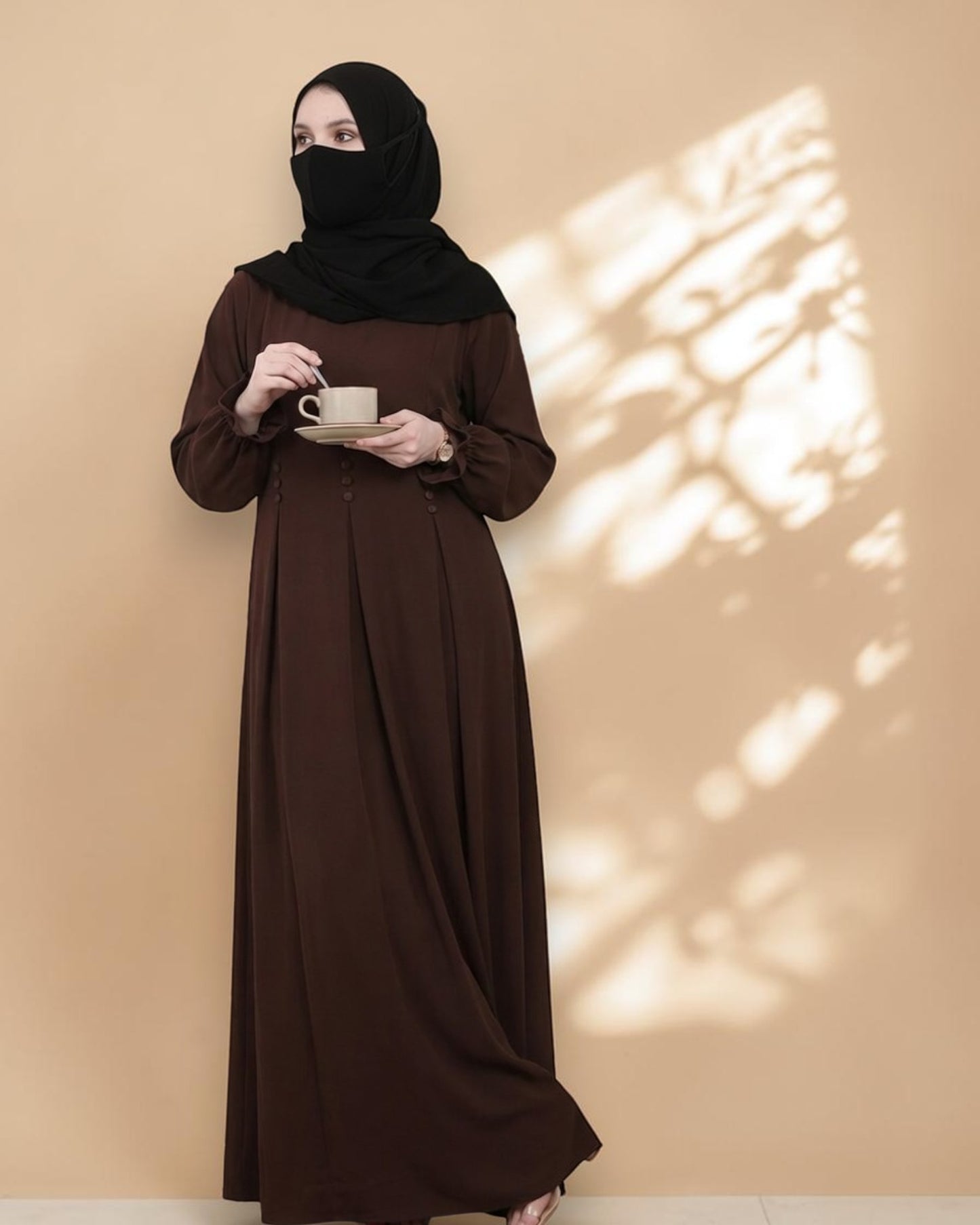 Mahram Brown Dress Abaya for Girls