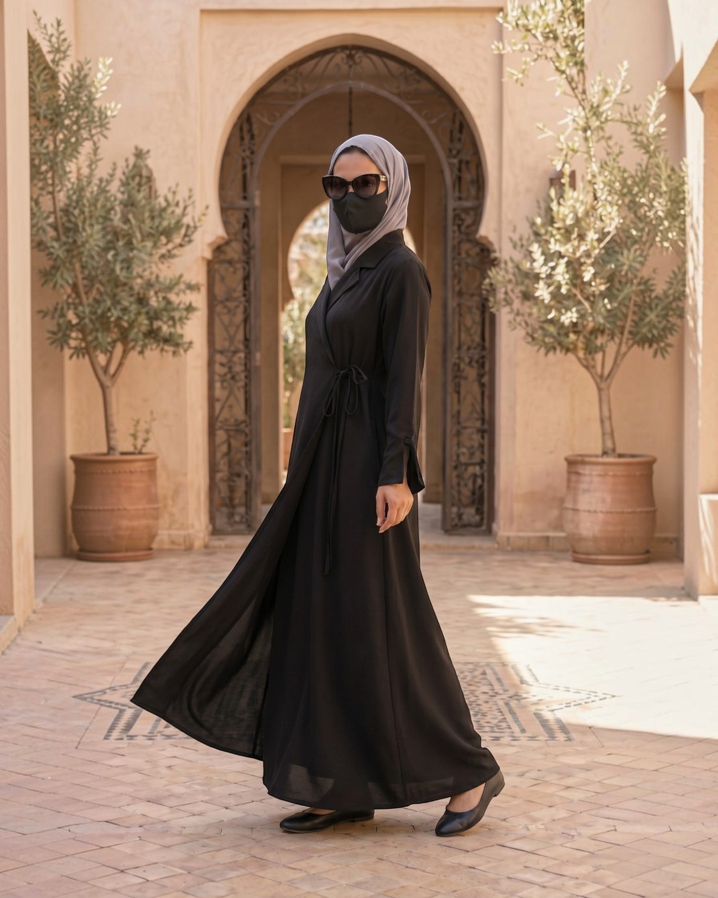 Mahram Blazer Abaya Online with Tie Ribbons