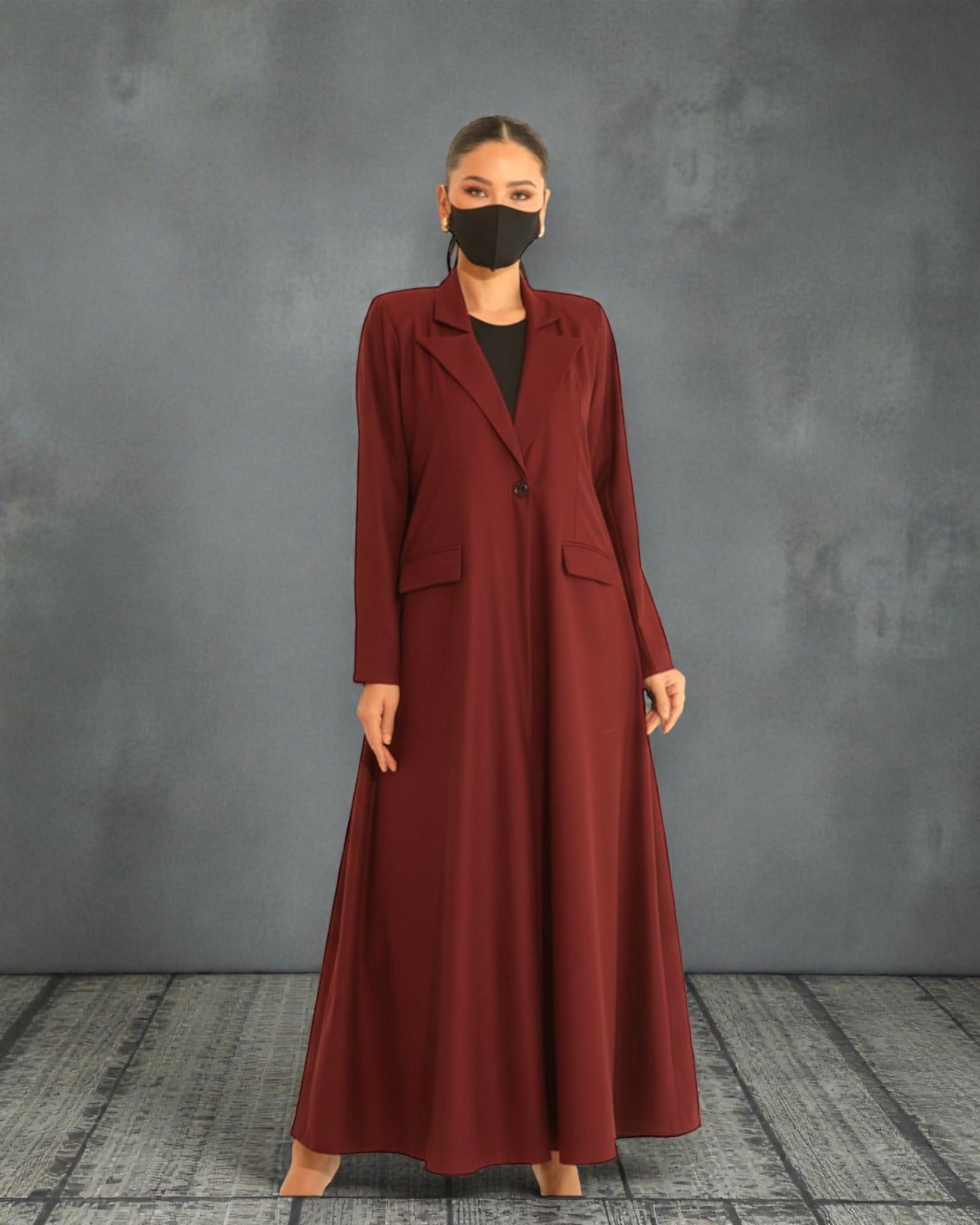 Trendy Mahram-Coat like Abaya in Flow Crepe Fabric
