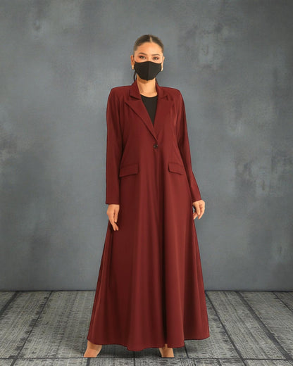 Trendy Mahram-Coat like Abaya in Flow Crepe Fabric