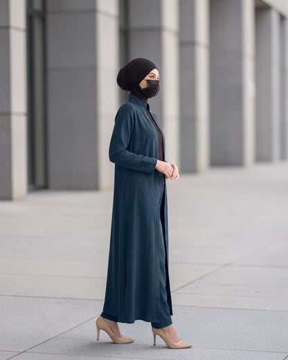 Modest Workwear Long Top with Hijab | Optional Pant |Dark Teal