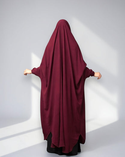 Full Length- Single Piece Jilbab With Adjustable Mouthpiece in Firdaus Fabric