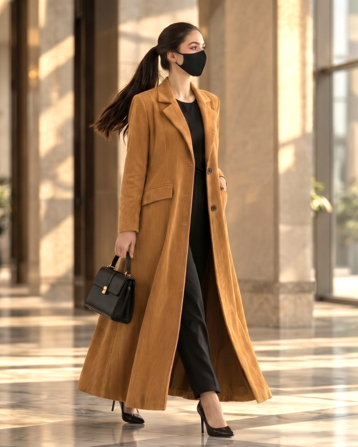 Tailored Corduroy Long Coat