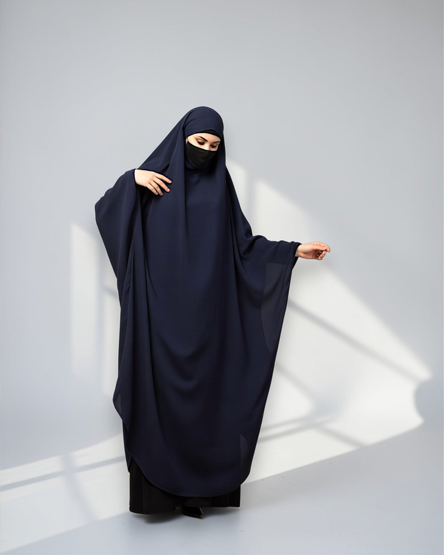 Full Length- Single Piece Jilbab With Adjustable Mouthpiece in Firdaus Fabric