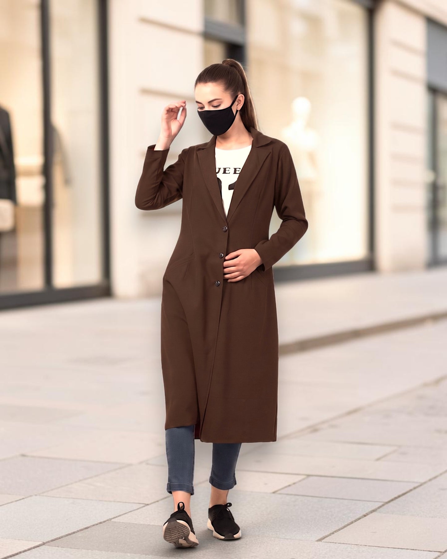 Longline Blazer for women with Pockets | blazer-for-women