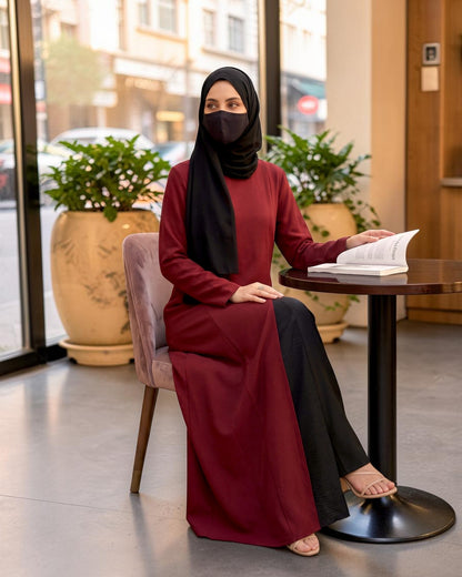 Mahram Long Top Set with Flared Palazzo