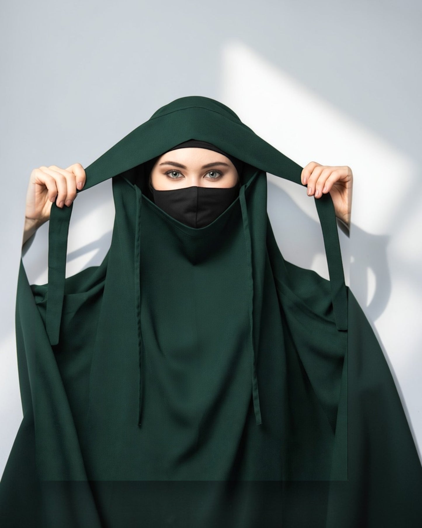 Full Length- Single Piece Jilbab With Adjustable Mouthpiece in Firdaus Fabric