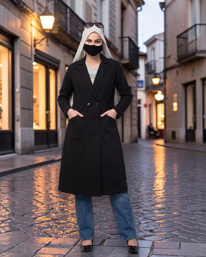Longline Double-Breasted Blazer for Work | blazer-for-work
