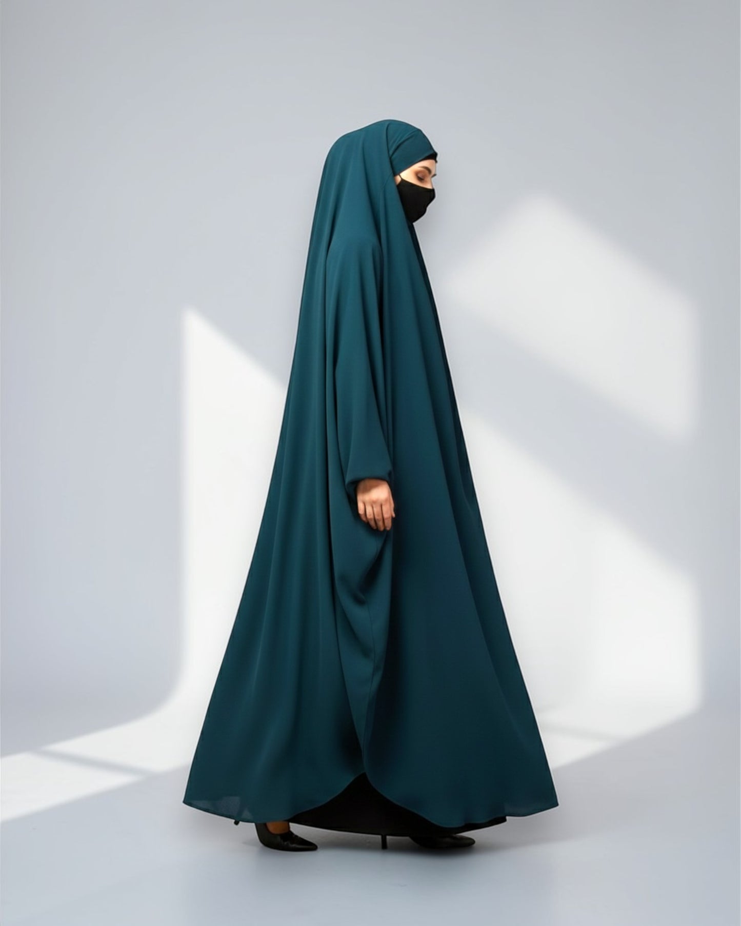 Full Length- Single Piece Jilbab With Adjustable Mouthpiece in Firdaus Fabric
