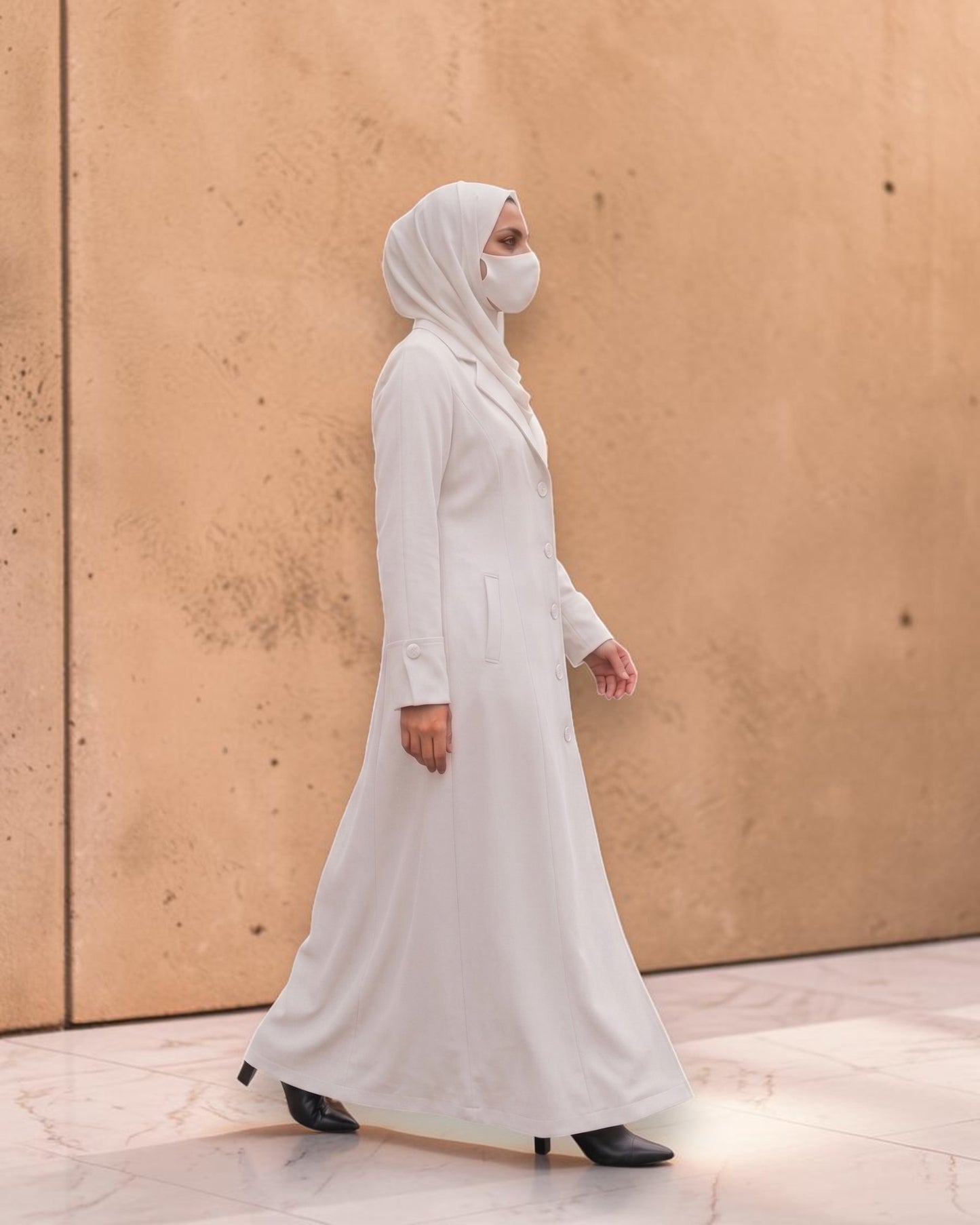 Abaya style coat without Lining | Free Matching Hijab