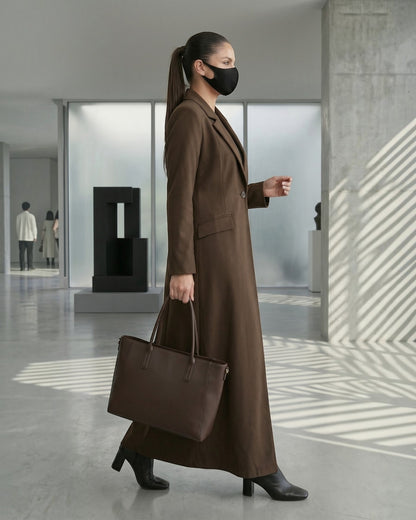 Trendy Mahram-Coat like Abaya in Flow Crepe Fabric