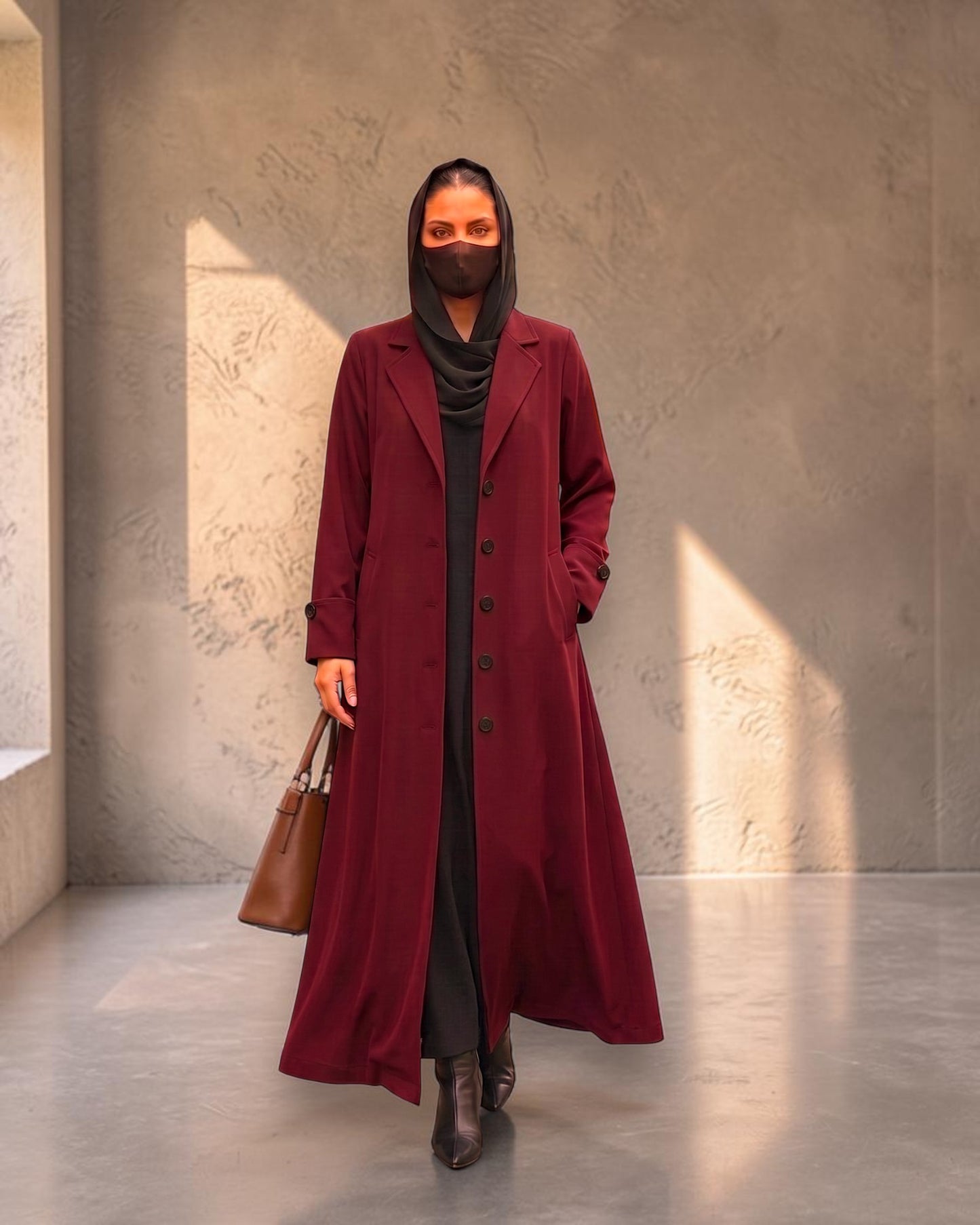 Long Coat Style Abaya without Lining | Free Matching Hijab