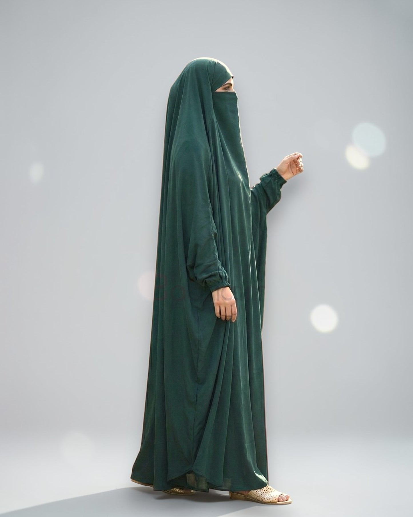 Full Length- Single Piece Jilbab With Adjustable Mouthpiece in Firdaus Fabric