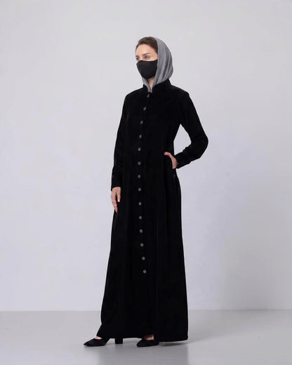 Elegant Winter Abaya with Tailored Cuffs