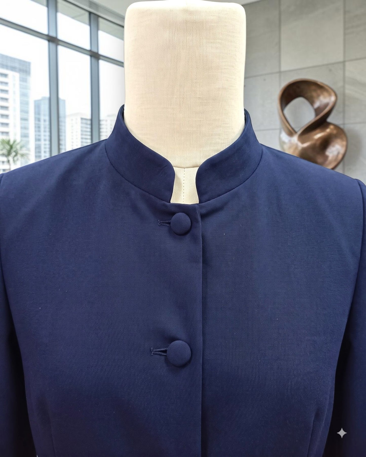 Business Suit for Women with Coat-Style Top | Optional Trouser & Hijab | Navy Blue