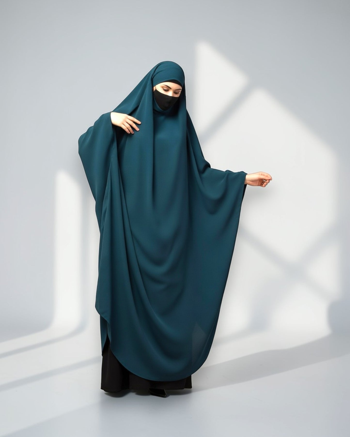 Full Length- Single Piece Jilbab With Adjustable Mouthpiece in Firdaus Fabric