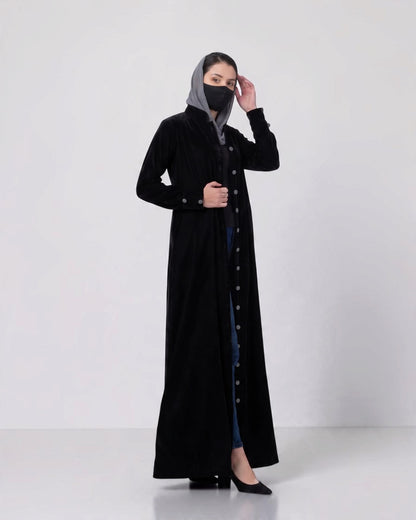 Elegant Winter Abaya with Tailored Cuffs
