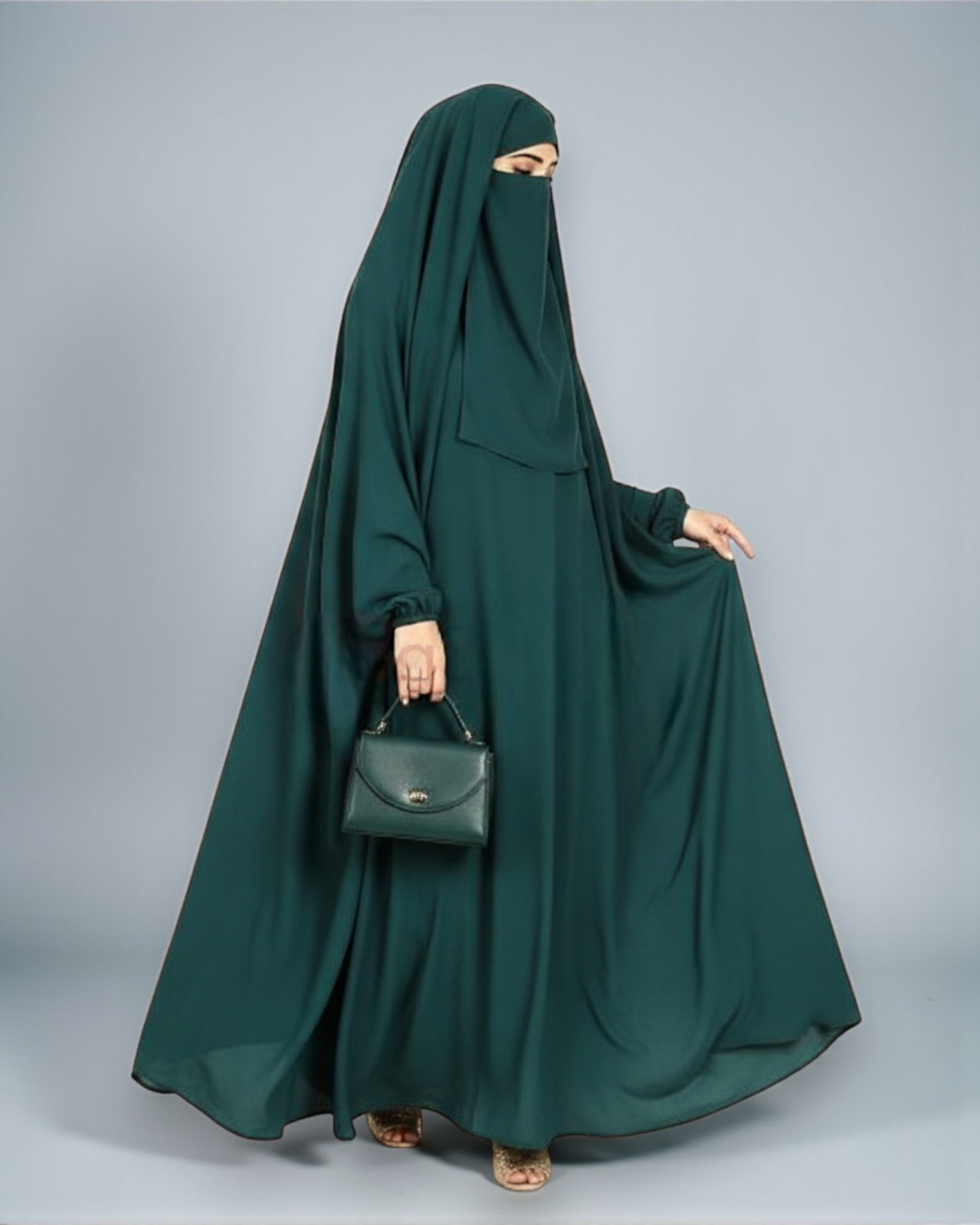 Full Length- Single Piece Jilbab With Adjustable Mouthpiece in Firdaus Fabric