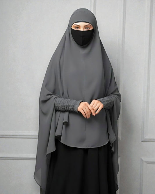 Khimar-Long Prayer Hijab With Mouth-Piece