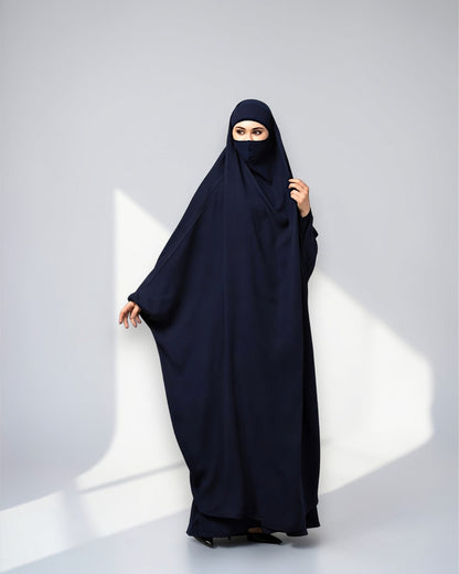 Full Length- Single Piece Jilbab With Adjustable Mouthpiece in Firdaus Fabric