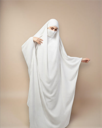 Full Length- Single Piece Jilbab With Adjustable Mouthpiece in Firdaus Fabric