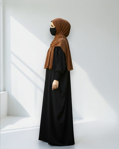 Front Open Kaftan Abaya in Premium Seltos Fabric with Full Zipper