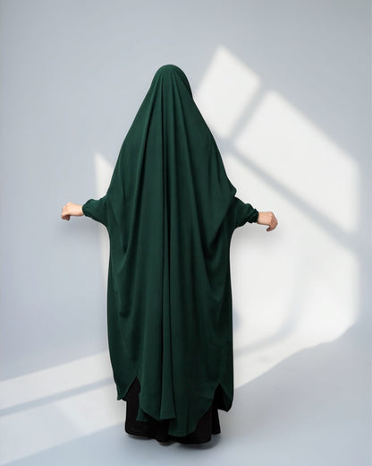 Full Length- Single Piece Jilbab With Adjustable Mouthpiece in Firdaus Fabric