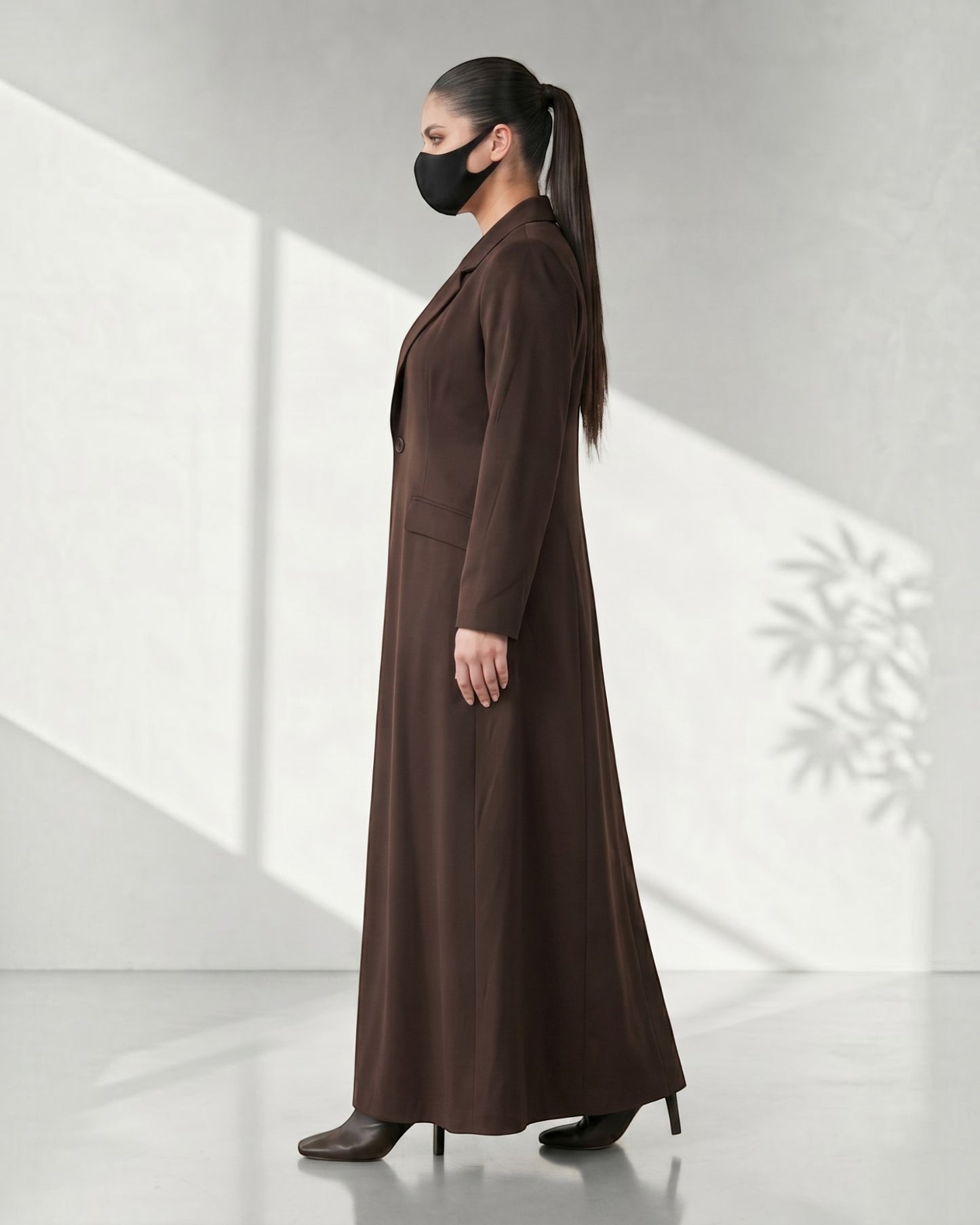 Trendy Mahram-Coat like Abaya in Flow Crepe Fabric