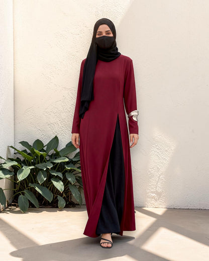 Mahram Long Top Set with Flared Palazzo