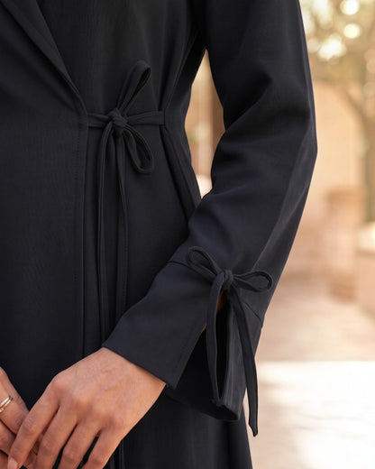 Mahram Blazer Abaya Online with Tie Ribbons