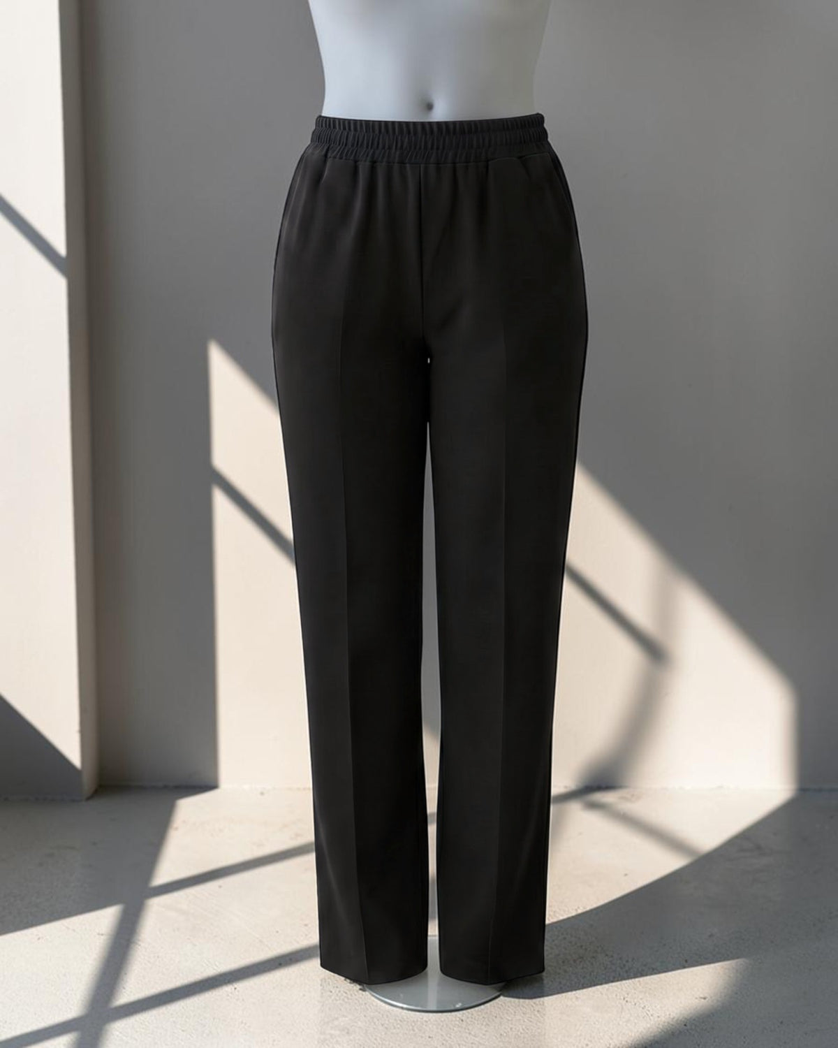 Black 2-Piece Modest Co-Ord Set with Zipper Top & Elasticated Trousers | Optional Hijab