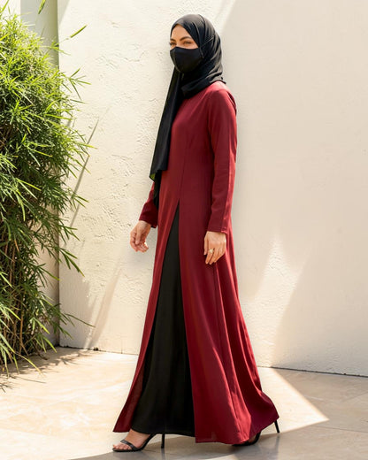Mahram Long Top Set with Flared Palazzo