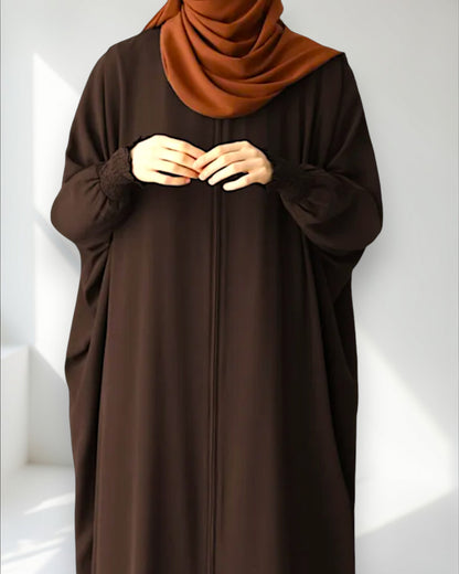 Front Open Kaftan Abaya in Premium Seltos Fabric with Full Zipper