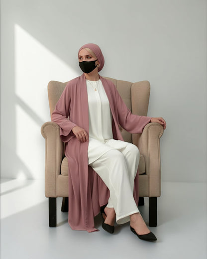 4-Piece Layered Co-Ord Set with Open Shrug & Hijab