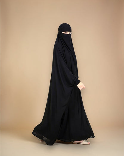 Full Length- Single Piece Jilbab With Adjustable Mouthpiece in Firdaus Fabric