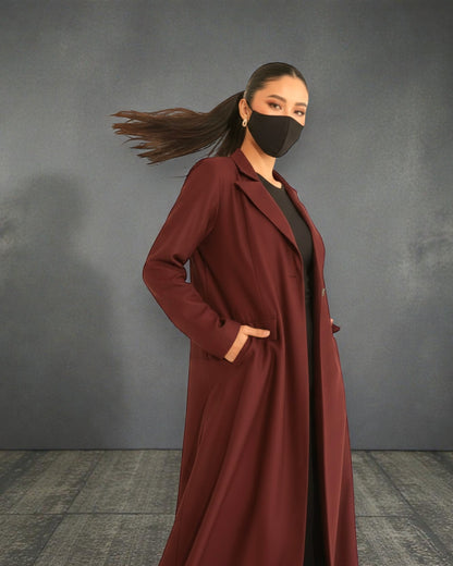 Trendy Mahram-Coat like Abaya in Flow Crepe Fabric