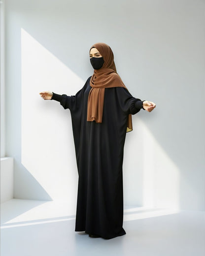 Front Open Kaftan Abaya in Premium Seltos Fabric with Full Zipper