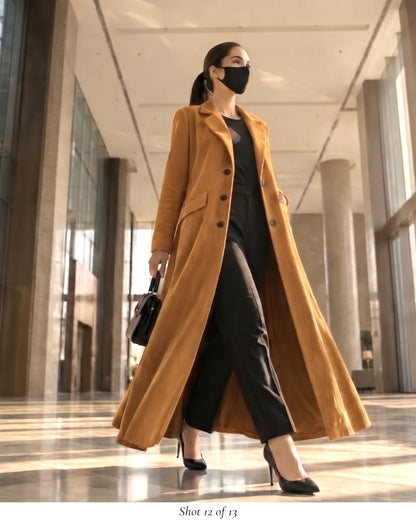 Tailored Corduroy Long Coat