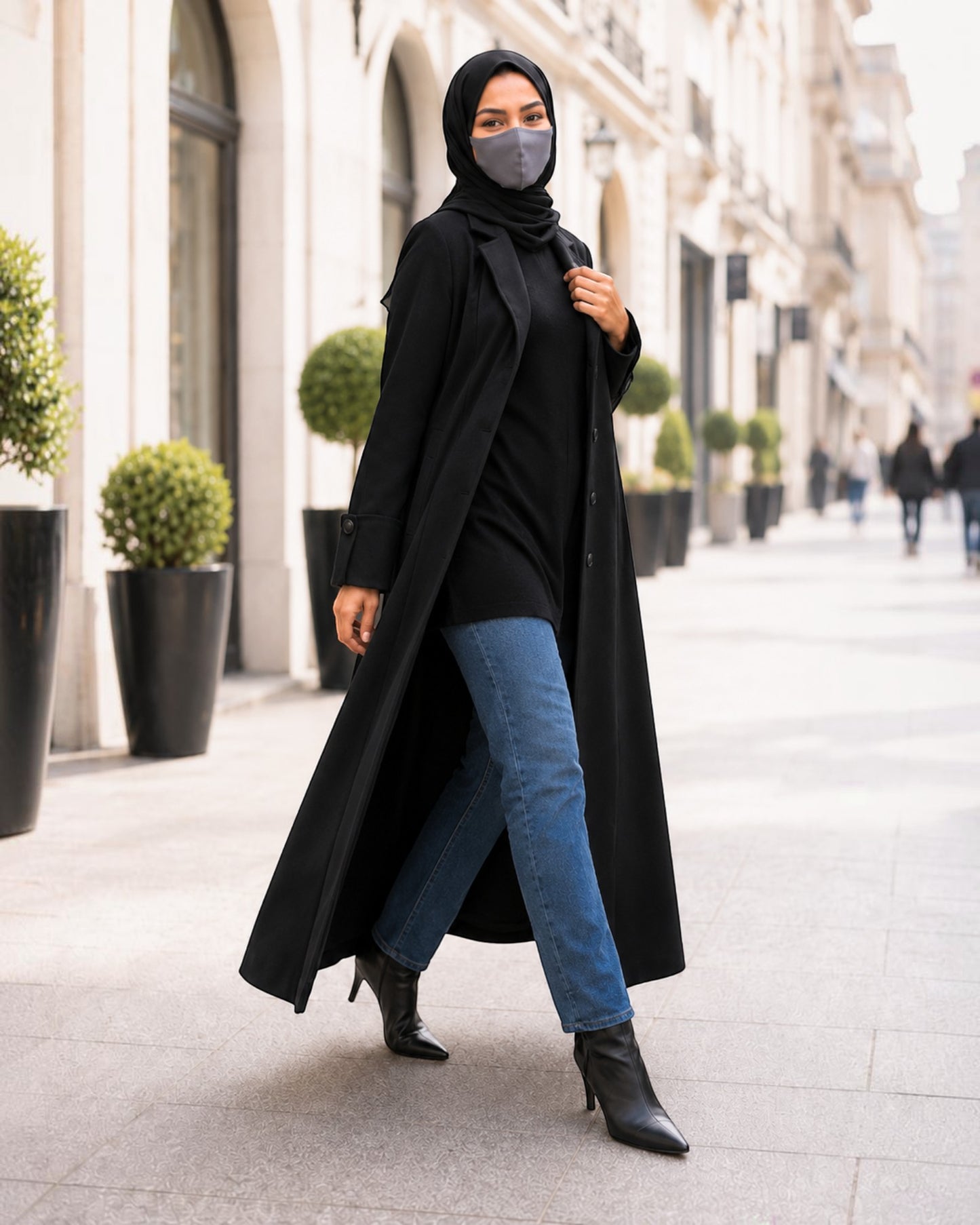 Premium Blazer Style Abaya without Lining | Free Matching Hijab