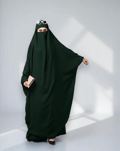 Full Length- Single Piece Jilbab With Adjustable Mouthpiece in Firdaus Fabric