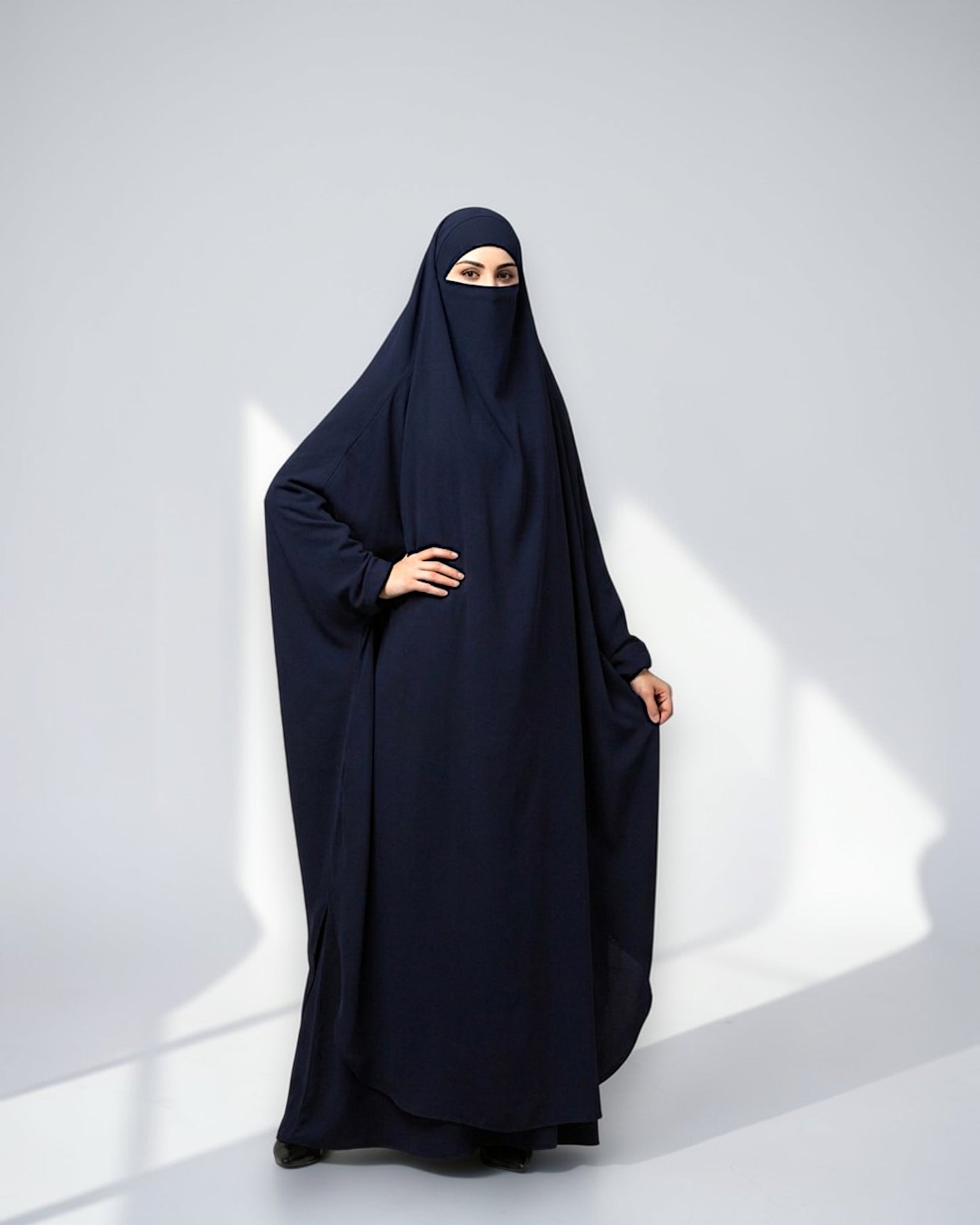 Full Length- Single Piece Jilbab With Adjustable Mouthpiece in Firdaus Fabric
