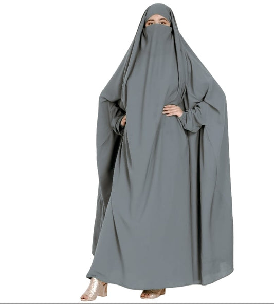 One Piece Jilbab With Adjustable Nose Piece