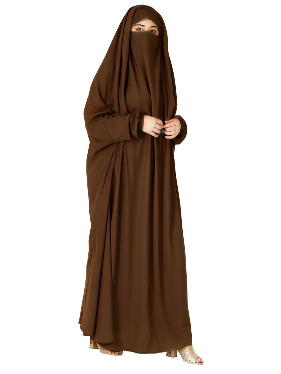 One Piece Prayer Jilbab With Adjustable Nose Piece