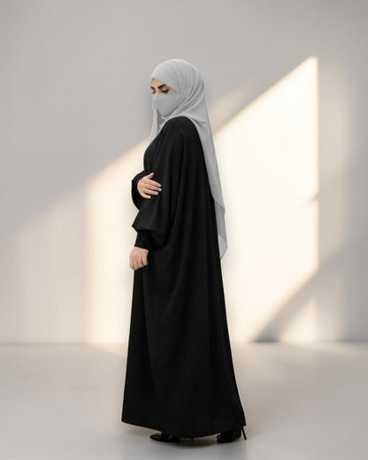 Black Kaftan Abaya with Cuff Sleeves