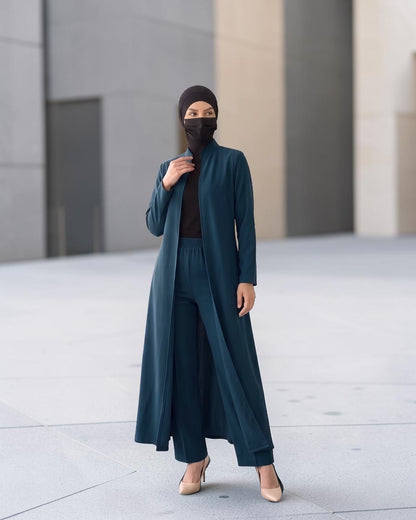 Modest Workwear Long Top with Hijab | Optional Pant |Dark Teal
