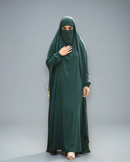 Full Length- Single Piece Jilbab With Adjustable Mouthpiece in Firdaus Fabric
